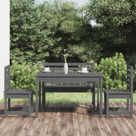 Garten-Essgruppe 4-teilig aus massivem grauem Kiefernholz von vidaXL, Gartensets - Ref: Foro24-3154691, Preis: 291,54 €, Raba...