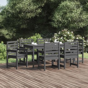 7-teiliges Garten-Esszimmerset aus massivem Kiefernholz von vidaXL, Gartensets - Ref: Foro24-3154715, Preis: 390,54 €, Rabatt: %