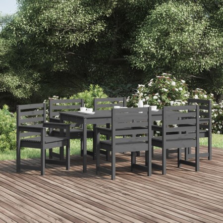 7-piece solid pine wood garden dining set in gray. by vidaXL, Garden sets - Ref: Foro24-3154715, Price: 390,54 €, Discount: %