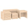 Juego de cajas de jardín 4 piezas madera maciza de pino de vidaXL, Cajas de almacenaje para exteriores - Ref: Foro24-3154666,...