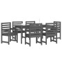 7-piece solid pine wood garden dining set in gray. by vidaXL, Garden sets - Ref: Foro24-3154715, Price: 390,54 €, Discount: %