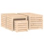 Juego de cajas de jardín 4 piezas madera maciza de pino de vidaXL, Cajas de almacenaje para exteriores - Ref: Foro24-3154666,...