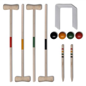 Wooden croquet set for 4 players by vidaXL, Grass games - Ref: Foro24-90687, Price: 30,52 €, Discount: %