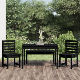 Juego de comedor de jardín 4 piezas madera maciza pino negro de vidaXL, Conjuntos de jardín - Ref: Foro24-3154705, Precio: 24...