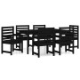 Juego de comedor de jardín 7 piezas madera maciza pino negro de vidaXL, Conjuntos de jardín - Ref: Foro24-3154717, Precio: 37...