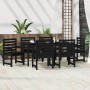 Juego de comedor de jardín 7 piezas madera maciza pino negro de vidaXL, Conjuntos de jardín - Ref: Foro24-3154717, Precio: 37...