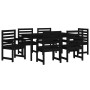 Juego de comedor de jardín 7 piezas madera maciza pino negro de vidaXL, Conjuntos de jardín - Ref: Foro24-3154717, Precio: 37...