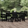 Juego de comedor de jardín 7 piezas madera maciza pino negro de vidaXL, Conjuntos de jardín - Ref: Foro24-3154711, Precio: 37...