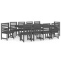 Garden dining set 11 pieces solid gray pine wood by vidaXL, Garden sets - Ref: Foro24-3154721, Price: 610,11 €, Discount: %