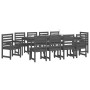 Garden dining set 11 pieces solid gray pine wood by vidaXL, Garden sets - Ref: Foro24-3154721, Price: 610,11 €, Discount: %