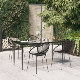 5-teiliges Garten-Esszimmer-Set aus schwarzem PVC-Rattan von vidaXL, Gartensets - Ref: Foro24-3156532, Preis: 545,37 €, Rabat...