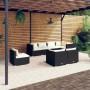 Set de muebles de jardín 8 pzas y cojines ratán sintético negro de vidaXL, Conjuntos de jardín - Ref: Foro24-3102607, Precio:...