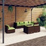 8-teiliges Gartenmöbel-Set und Kissen Kunstrattan braun von vidaXL, Gartensets - Ref: Foro24-3102612, Preis: 871,99 €, Rabatt: %