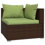 Set muebles de jardín 8 piezas y cojines ratán sintético marrón de vidaXL, Conjuntos de jardín - Ref: Foro24-3102612, Precio:...