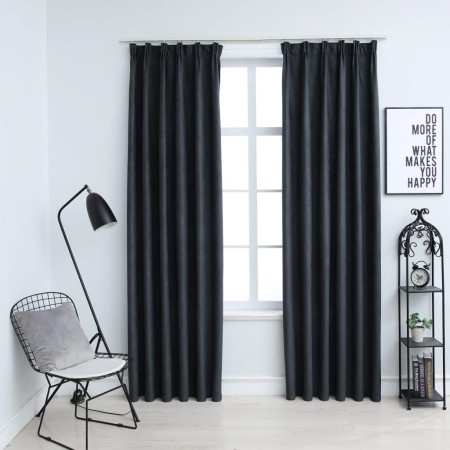 Blackout curtains with hooks 2 pieces anthracite gray 140x255 cm by vidaXL, Curtains and curtains - Ref: Foro24-134462, Price...