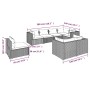 8-piece garden furniture set and gray synthetic rattan cushions by vidaXL, Garden sets - Ref: Foro24-3102613, Price: 1,00 €, ...