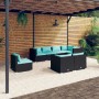 8-teiliges Gartenmöbel-Set und schwarze synthetische Rattankissen von vidaXL, Gartensets - Ref: Foro24-3102609, Preis: 803,75...