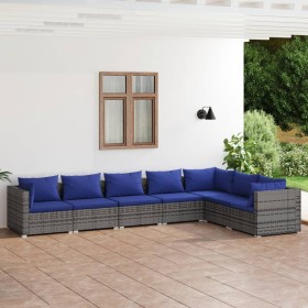 7-piece garden sofa set with gray synthetic rattan cushions by vidaXL, Garden sets - Ref: Foro24-3101742, Price: 476,99 €, Di...