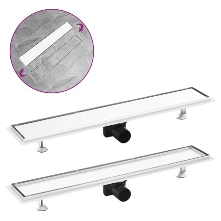 Shower drain with 2-in-1 stainless steel cover 73x14 cm by vidaXL, Drains - Ref: Foro24-146008, Price: 53,22 €, Discount: %