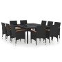 Garden dining set 11 pieces black synthetic rattan by vidaXL, Garden sets - Ref: Foro24-3058568, Price: 852,38 €, Discount: %