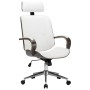 Silla oficina con reposacabezas cuero sintético madera blanco de vidaXL, Sillas de oficina - Ref: Foro24-283135, Precio: 172,...