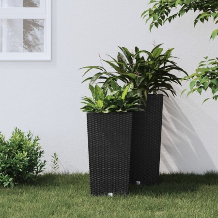 Planter with removable interior anthracite 11/26.5 L rattan PP by vidaXL, Pots and planters - Ref: Foro24-364673, Price: 39,6...