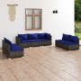 7-piece garden furniture set with gray synthetic rattan cushions by vidaXL, Garden sets - Ref: Foro24-3102238, Price: 542,00 ...