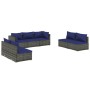 7-piece garden furniture set with gray synthetic rattan cushions by vidaXL, Garden sets - Ref: Foro24-3102238, Price: 542,00 ...