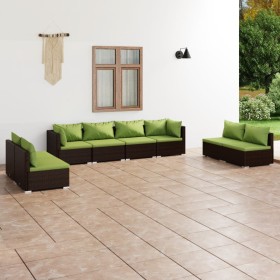 Set mit 8 Gartensofas und Kissen synthetisches Rattanbraun von vidaXL, Gartensets - Ref: Foro24-3102252, Preis: 762,99 €, Rab...