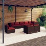 Garden furniture set 9 pieces with brown synthetic rattan cushions by vidaXL, Garden sets - Ref: Foro24-3102627, Price: 812,3...