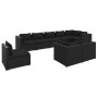 Set de muebles de jardín 9 pzas y cojines ratán sintético negro de vidaXL, Conjuntos de jardín - Ref: Foro24-3102624, Precio:...