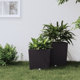 Planter with removable interior PP rattan brown 21/32 L by vidaXL, Pots and planters - Ref: Foro24-364679, Price: 34,21 €, Di...