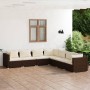 7-piece garden furniture set and brown synthetic rattan cushions by vidaXL, Garden sets - Ref: Foro24-3101746, Price: 701,36 ...