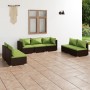 7-teiliges Gartenmöbel-Set und braune synthetische Rattankissen von vidaXL, Gartensets - Ref: Foro24-3102236, Preis: 729,70 €...