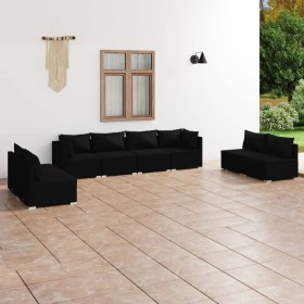 8-piece garden furniture set and black synthetic rattan cushions by vidaXL, Garden sets - Ref: Foro24-3102248, Price: 876,86 ...