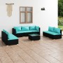 8-piece garden furniture set and black synthetic rattan cushions by vidaXL, Garden sets - Ref: Foro24-3102241, Price: 818,60 ...