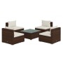 Garden set with 5 pieces of sofas and brown synthetic rattan cushions. by vidaXL, Garden sets - Ref: Foro24-3101522, Price: 5...