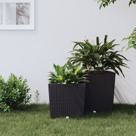 Planter with removable interior PP rattan anthracite gray 21/32 L by vidaXL, Pots and planters - Ref: Foro24-364678, Price: 3...