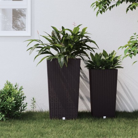 Planter with removable interior PP rattan brown 21/49 L by vidaXL, Pots and planters - Ref: Foro24-364676, Price: 52,99 €, Di...