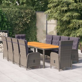 Garden dining set 11 pieces gray synthetic rattan by vidaXL, Garden sets - Ref: Foro24-3058559, Price: 2,00 €, Discount: %