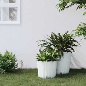 Planter with removable interior PP rattan white 15/15.3 L by vidaXL, Pots and planters - Ref: Foro24-364685, Price: 19,99 €, ...