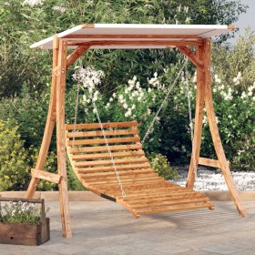 Swing lounger with awning solid fir wood teak finish by vidaXL, Garden rockers - Ref: Foro24-3200619, Price: 426,99 €, Discou...