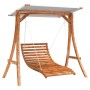 Swing lounger with awning solid fir wood teak finish by vidaXL, Garden rockers - Ref: Foro24-3200619, Price: 427,29 €, Discou...