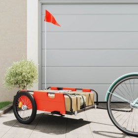 Bicycle trailer made of iron and orange Oxford fabric by vidaXL, Bicycle trailers - Ref: Foro24-94173, Price: 103,99 €, Disco...