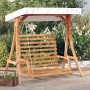 Swing bench with awning solid fir wood with teak finish by vidaXL, Garden rockers - Ref: Foro24-3200627, Price: 366,87 €, Dis...