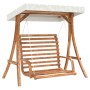 Swing bench with awning solid fir wood with teak finish by vidaXL, Garden rockers - Ref: Foro24-3200627, Price: 366,87 €, Dis...