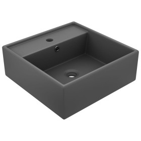 Luxurious square sink with dark gray ceramic overflow 41x41 cm by vidaXL, Sinks - Ref: Foro24-146950, Price: 67,11 €, Discoun...