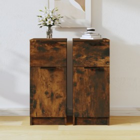 Aparadores 2 uds madera contrachapada roble ahumado 30x30x70 cm de vidaXL, Aparadores - Ref: Foro24-817001, Precio: 65,99 €, ...