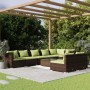 9-teiliges Gartenmöbel-Set und braune synthetische Rattankissen von vidaXL, Gartensets - Ref: Foro24-3102412, Preis: 788,18 €...