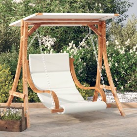 Swing with cushion and awning in solid fir wood by vidaXL, Garden rockers - Ref: Foro24-3200623, Price: 339,99 €, Discount: %